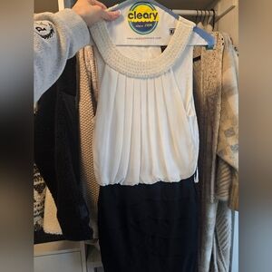 Elegant White and Black Dress